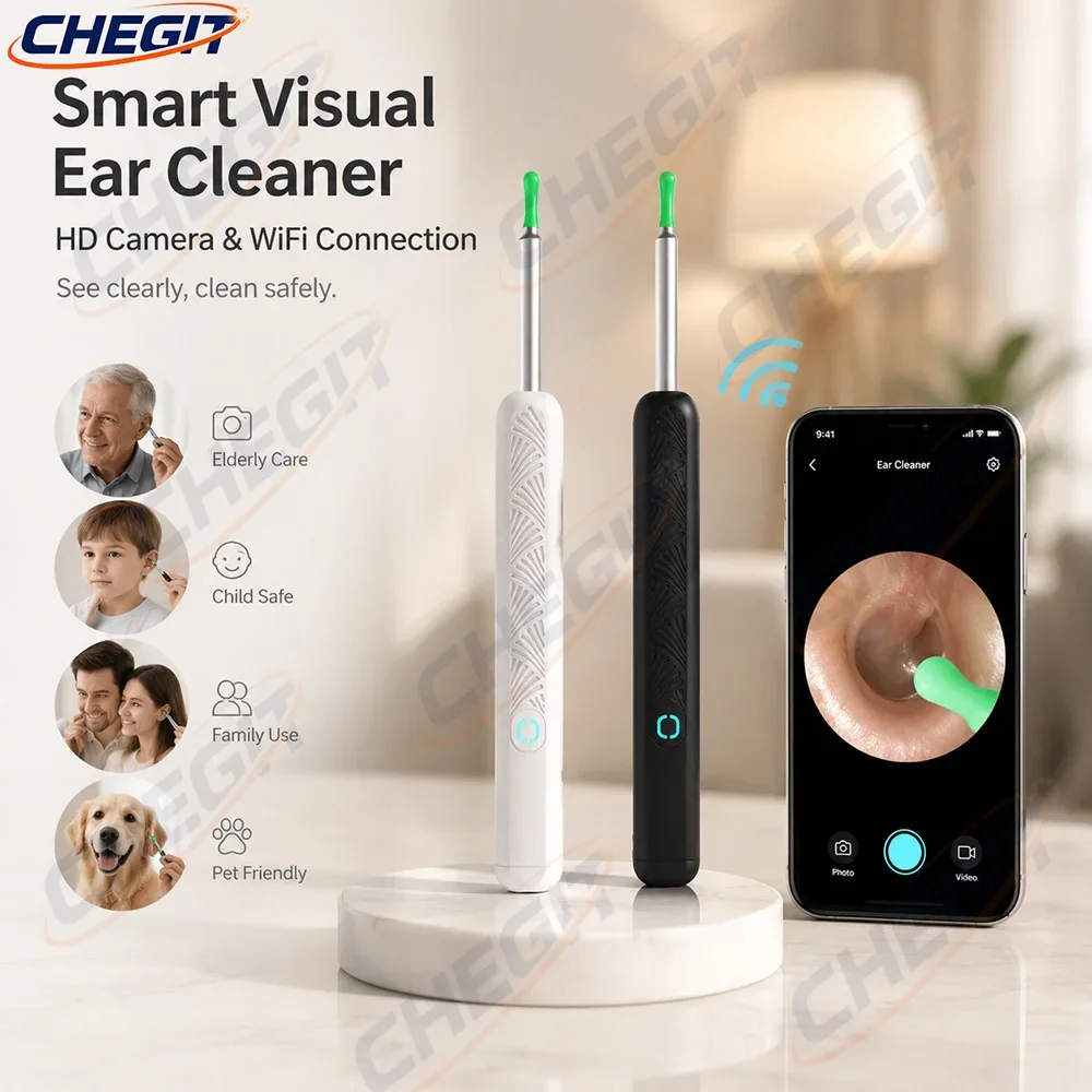 Visual Ear Wax Cleaner with Camera Ear Sticks Otoscope USB C Charging Endoscope Safe Ear Wax Removal Tools Mini Camera Earpick
Visual Ear Wax Cleaner with Camera Ear Sticks Otoscope USB C Charging Endoscope Safe Ear Wax Removal Tools Mini Camera Earpick