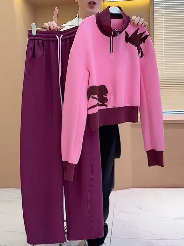 Spring 2026 Casual Sportswear Set Women's Pink Sweatshirt Wide Leg Pants Two Piece Suite Anti Aging Slimming Street Style
Spring 2026 Casual Sportswear Set Women's Pink Sweatshirt Wide Leg Pants Two Piece Suite Anti Aging Slimming Street Style
