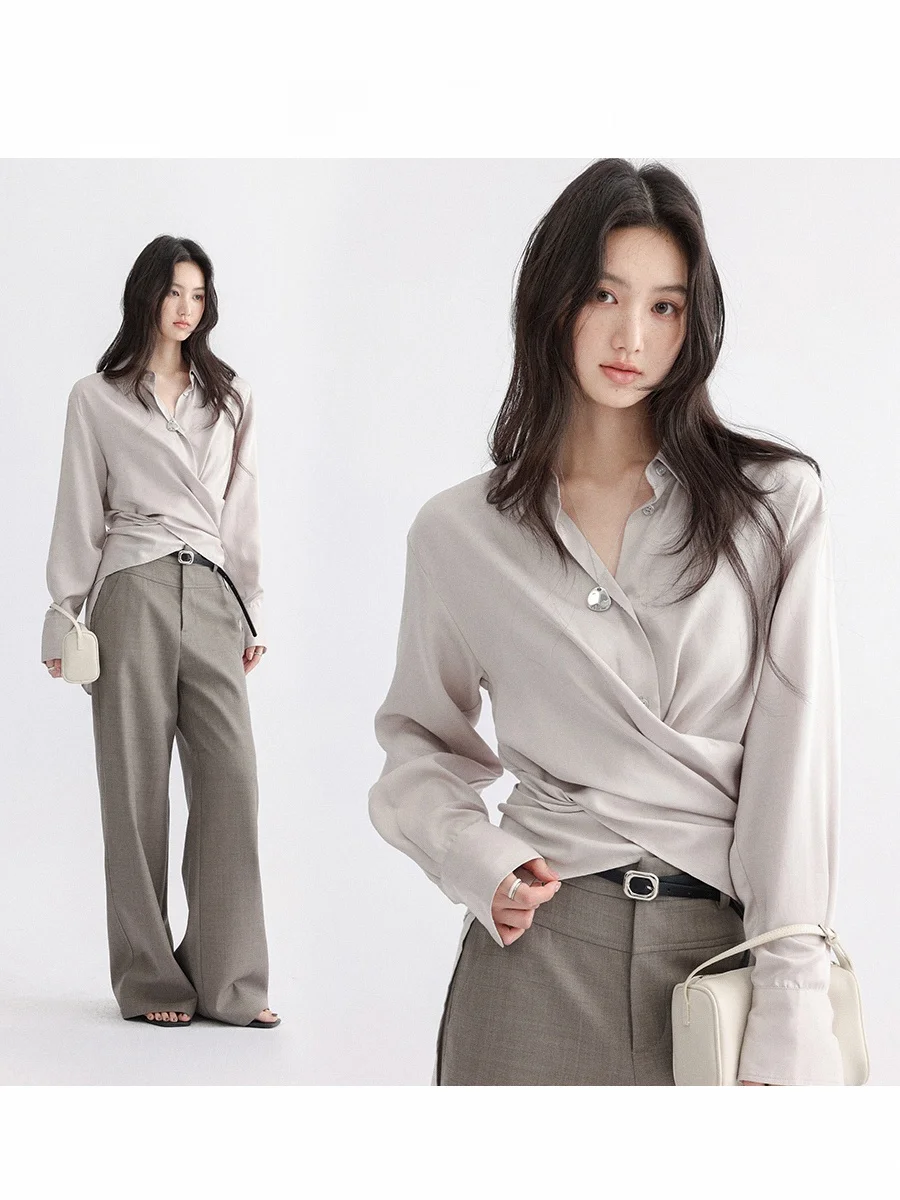 CHACHA Early Spring Loose Money Sle Smooth Cross Waist Side Open Two Wear irt Korean Version Loose Fit Long Sve Women'...
CHACHA Early Spring Loose Money Sle Smooth Cross Waist Side Open Two Wear irt Korean Version Loose Fit Long Sve Women'...