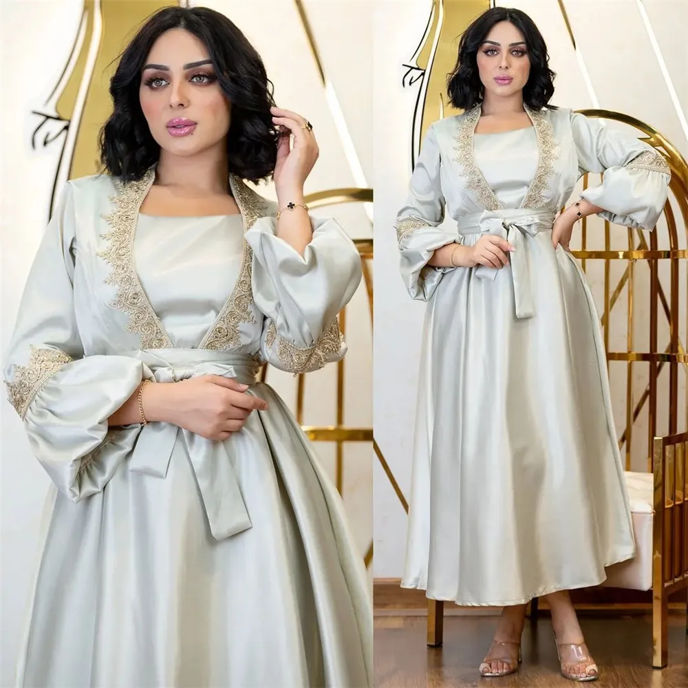 Eid Party Muslim Elegant Satin Women Abaya Puff Sleeve Embroidery Maxi Dresses Arab Kaftan Dubai Turkey Evening Morocco Jalabiya
Eid Party Muslim Elegant Satin Women Abaya Puff Sleeve Embroidery Maxi Dresses Arab Kaftan Dubai Turkey Evening Morocco Jalabiya
