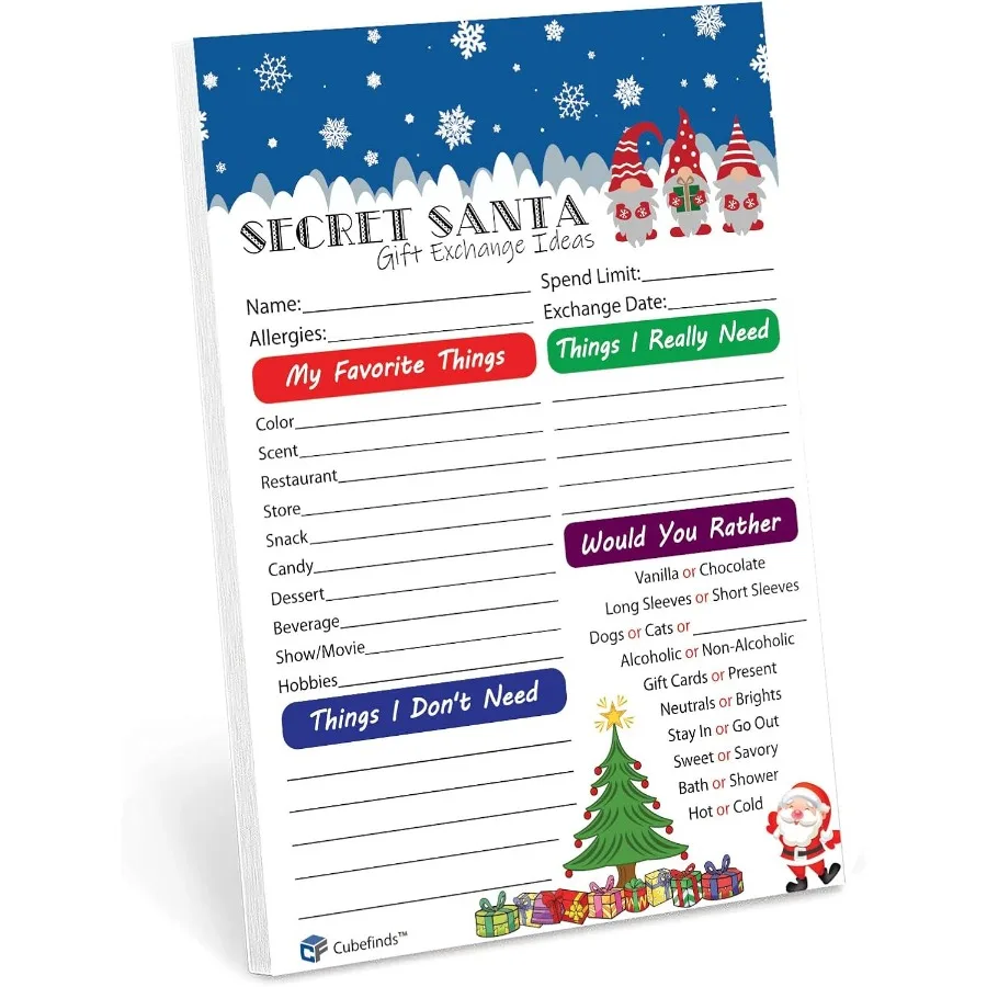 Секретные рождественские листы вопросительных веществ Санта-Клауса, обменные вопросы, 25 упаковок, 5x7 праздничных вечеринок для домашнего офиса, друзей или семьи - G
Секретные рождественские листы вопросительных веществ Санта-Клауса, обменные вопросы, 25 упаковок, 5x7 праздничных вечеринок для домашнего офиса, друзей или семьи - G