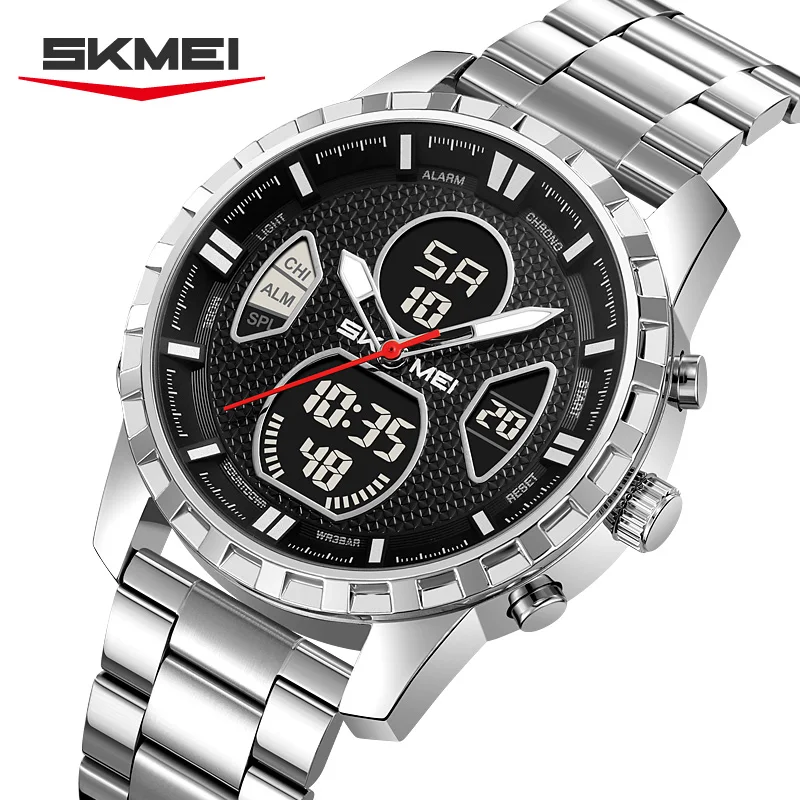 SKMEI 2516 Luxury Man‘s Clock Waterproof Electronic LED Men's Watches Dual Time Display Digital Stainless Steel Men Quartz Watch
SKMEI 2516 Luxury Man‘s Clock Waterproof Electronic LED Men's Watches Dual Time Display Digital Stainless Steel Men Quartz Watch