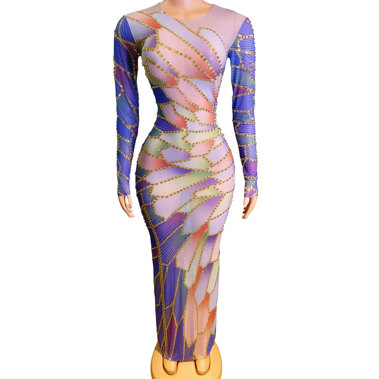 Huase Women High-end Sheer Mesh Skinny Long Dresses Sparkly Rhinestone Sexy Club Celebrate Evening Gown Party Stage Show Outfit
Huase Women High-end Sheer Mesh Skinny Long Dresses Sparkly Rhinestone Sexy Club Celebrate Evening Gown Party Stage Show Outfit