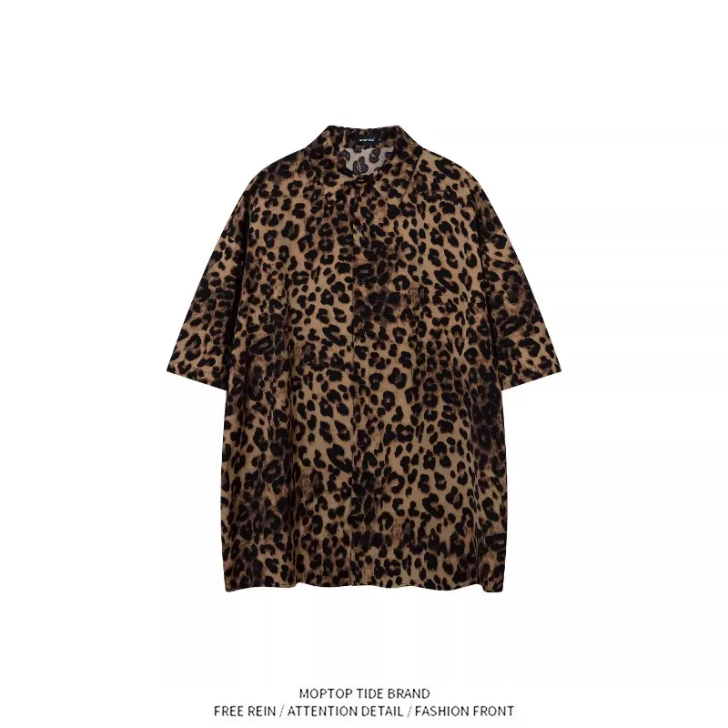 Mr. WH American Retro Vintage Leopard Print Short Sleeve Shirt Men Summer Trendy Loose Shirt Casual Style Polyester Fiber
Mr. WH American Retro Vintage Leopard Print Short Sleeve Shirt Men Summer Trendy Loose Shirt Casual Style Polyester Fiber