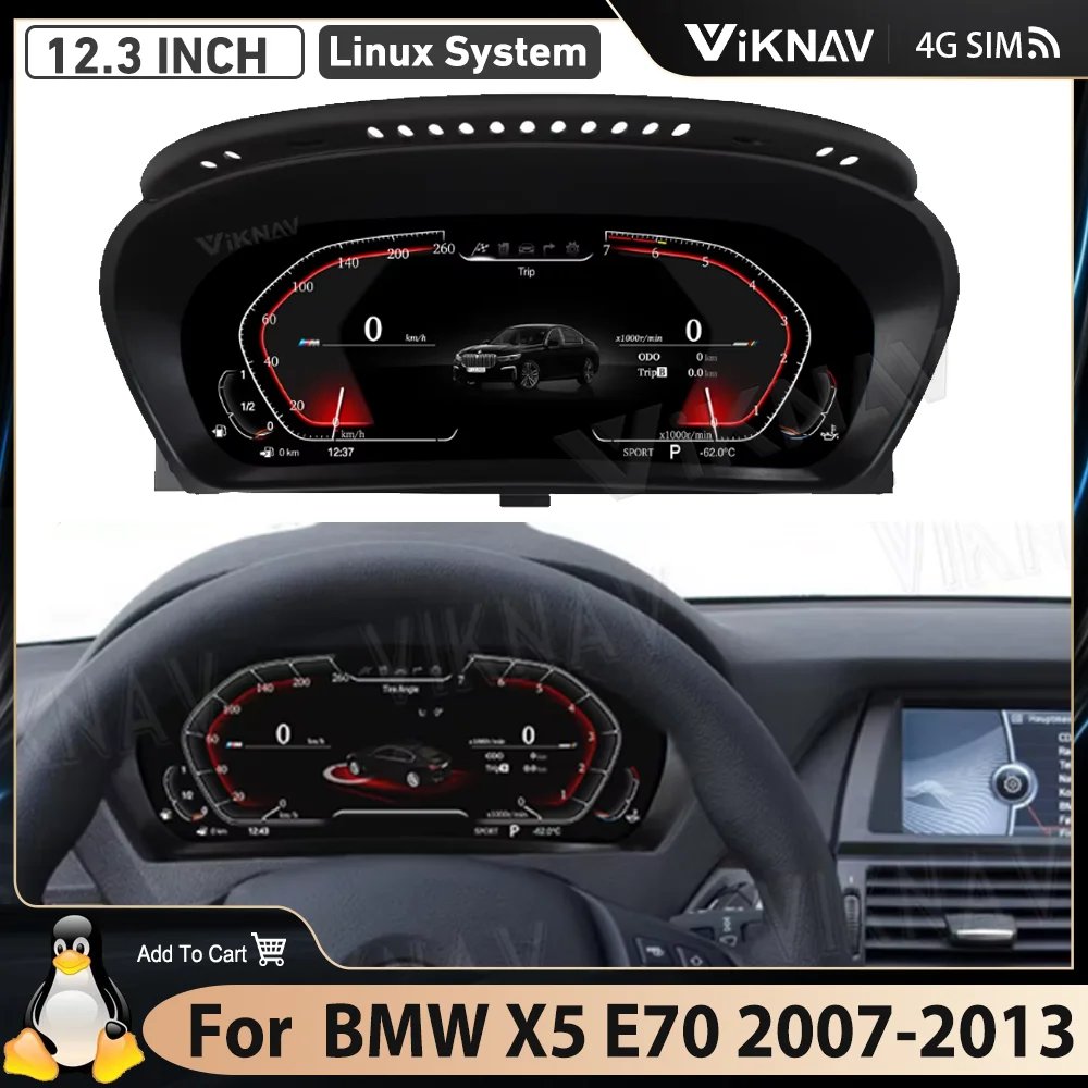 Viknav 12,3-дюймовый HD-экран Smart Display Cluster для BMW X5 E70 2007-2013 Linux Система с вертикальным экраном Автомобильный измеритель скорости
Viknav 12,3-дюймовый HD-экран Smart Display Cluster для BMW X5 E70 2007-2013 Linux Система с вертикальным экраном Автомобильный измеритель скорости