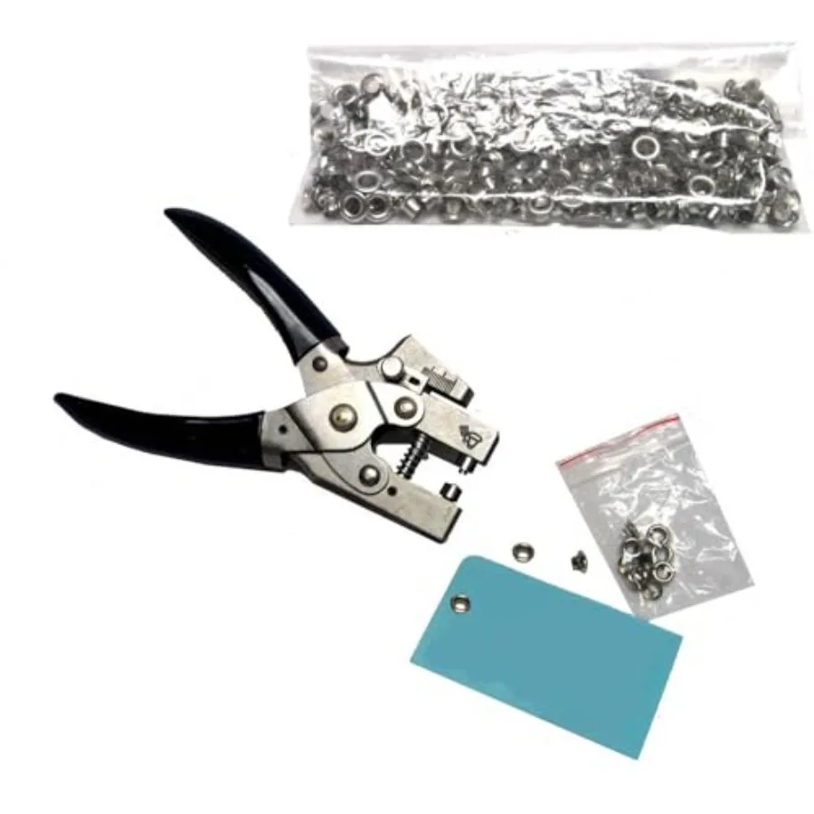 Hand Held Eyelet Punch and Crimp Tool Including 260 Steel 5mm 3/16-inch Diameter Eyelets
Hand Held Eyelet Punch and Crimp Tool Including 260 Steel 5mm 3/16-inch Diameter Eyelets