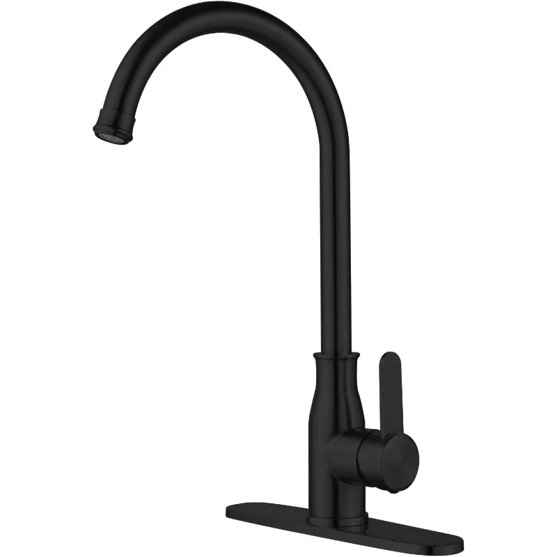 Single Handle Kitchen Faucet Stainless Steel Matte Black, Modern High Arc Kitchen Sink Faucet
Single Handle Kitchen Faucet Stainless Steel Matte Black, Modern High Arc Kitchen Sink Faucet