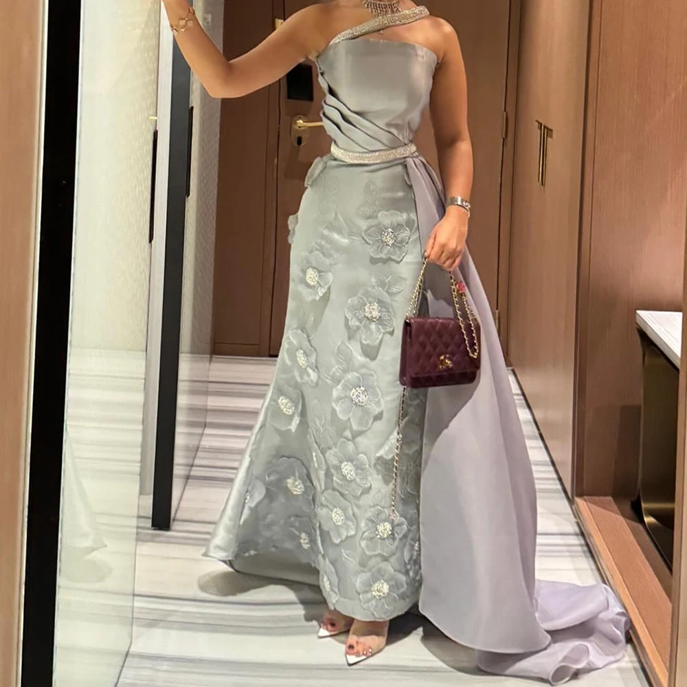 Customized Exquisite Appliques Crystal Satin Evening Dress Modern Strapless Sleeveless A-Line Floor Length Vestido De
Customized Exquisite Appliques Crystal Satin Evening Dress Modern Strapless Sleeveless A-Line Floor Length Vestido De