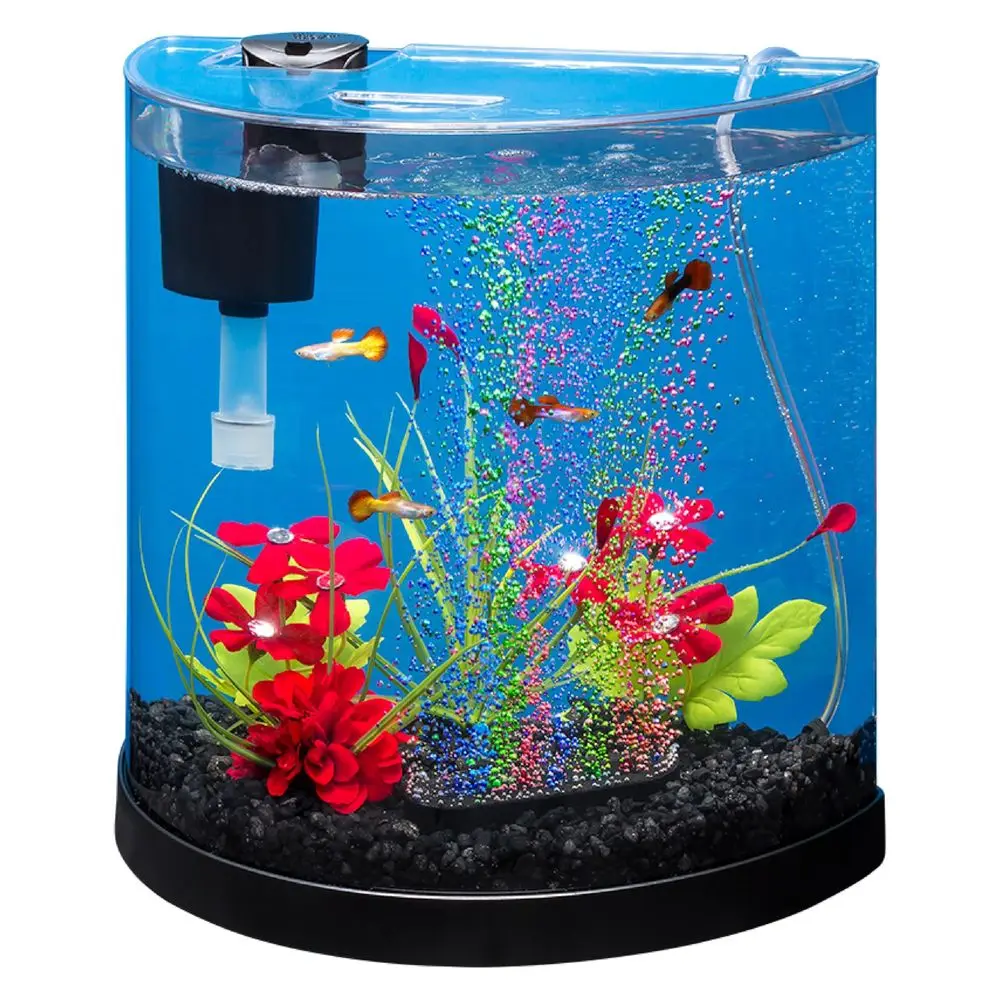 3 Gallon Small Fish Tank, Aquarium Starter Kit, with Filter, Air pump, amp Color Changing Light, Half Moon shape, for Gold Fish
3 Gallon Small Fish Tank, Aquarium Starter Kit, with Filter, Air pump, amp Color Changing Light, Half Moon shape, for Gold Fish