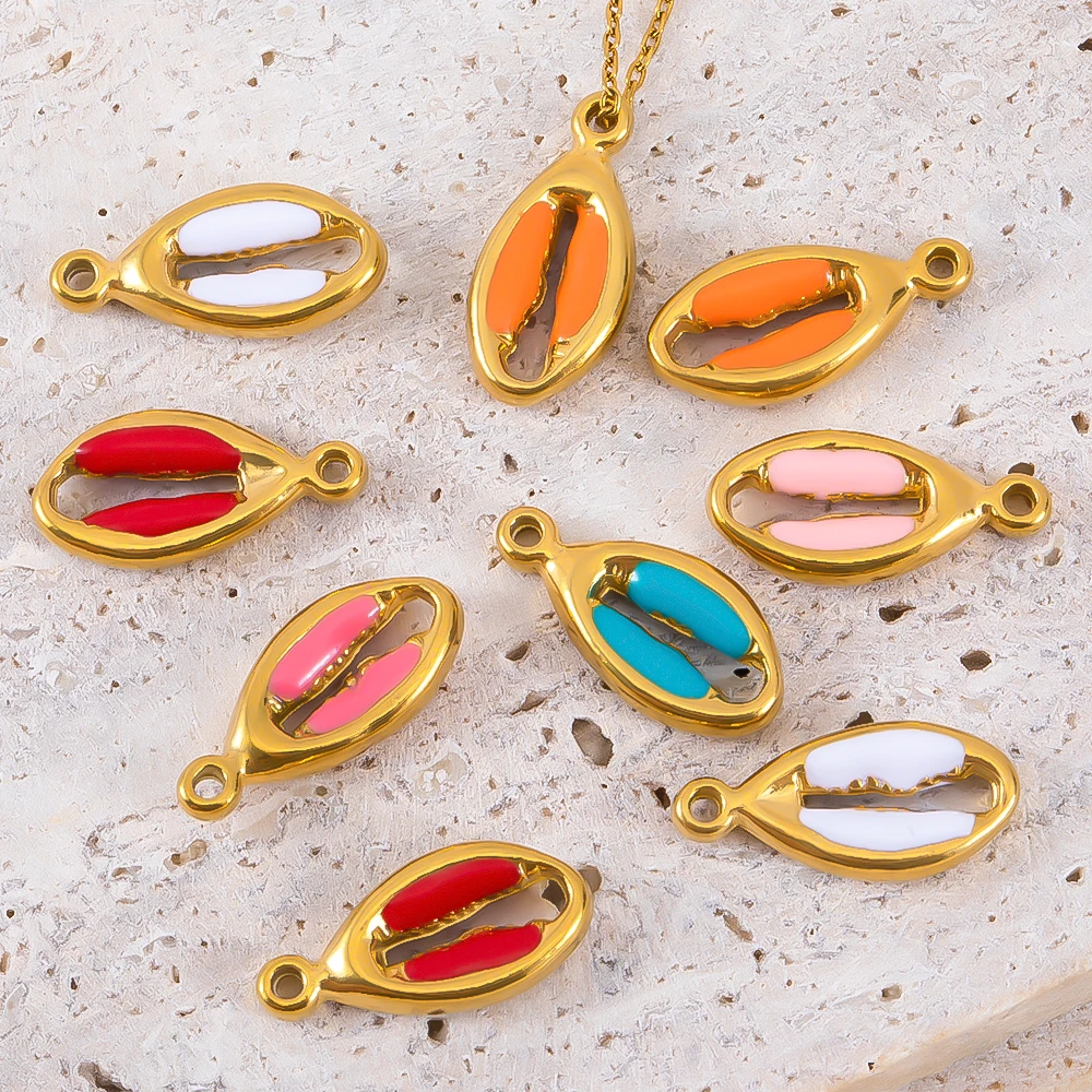 5pcs Stainless Steel Enamel Colour Cute Shell Charm Gold Plated for DIY Necklace Bracelet Jewelry Making Material Beach Supplies 
5pcs Stainless Steel Enamel Colour Cute Shell Charm Gold Plated for DIY Necklace Bracelet Jewelry Making Material Beach Supplies