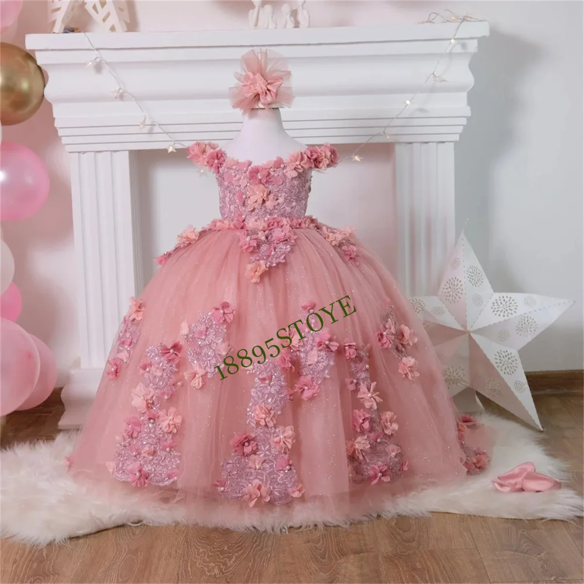 CustomizedFlower Girl Dress Luxury 3D Applique for Wedding Pink Tulle V-Neck Prom Dress Princess Birthday Party Kids First Commu
CustomizedFlower Girl Dress Luxury 3D Applique for Wedding Pink Tulle V-Neck Prom Dress Princess Birthday Party Kids First Commu