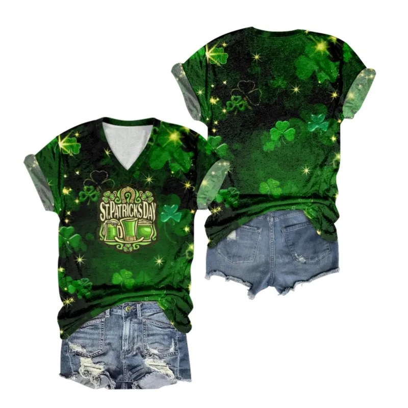 St.Patrick'S Day Women Short V-Neck Short shirt Sleeve daily fashion Shirt Loose T Shirt lucky Printed Breathable Shirt
St.Patrick'S Day Women Short V-Neck Short shirt Sleeve daily fashion Shirt Loose T Shirt lucky Printed Breathable Shirt