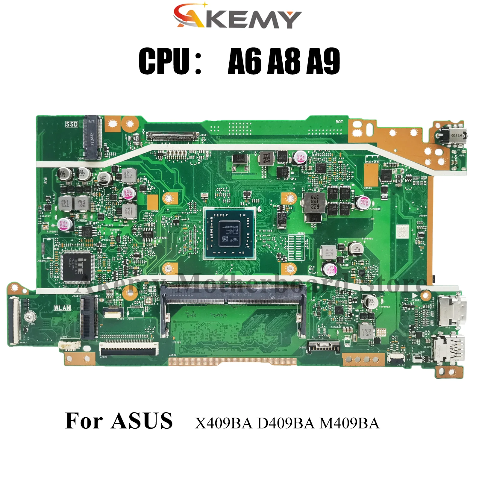 X409BA Материнская плата для ноутбука ASUS VivoBook X409B X509BA M409BA D409BA D509BA M509BA Материнская плата с процессором A6 A8 A9 100% тест в порядке 
X409BA Материнская плата для ноутбука ASUS VivoBook X409B X509BA M409BA D409BA D509BA M509BA Материнская плата с процессором A6 A8 A9 100% тест в порядке