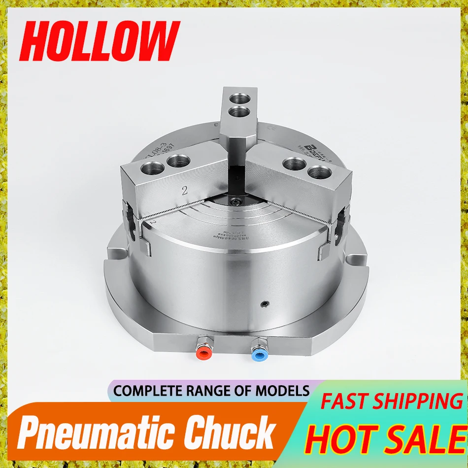 Hollow 6 Inch pneumatic chuck vertical 3 jaw Through Hole 38mm air chuck for drilling machine and milling machine platform
Hollow 6 Inch pneumatic chuck vertical 3 jaw Through Hole 38mm air chuck for drilling machine and milling machine platform