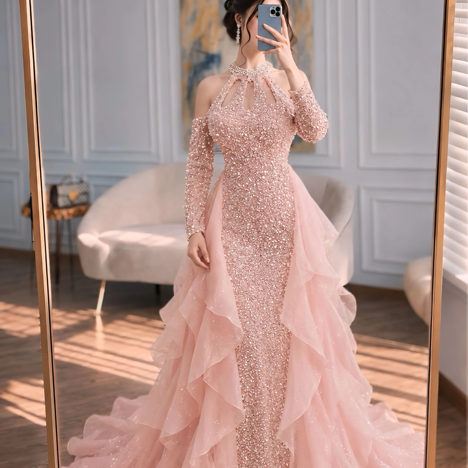 Blush Pink Layered Tulle Overskirt | Floor - Length Ruffled Mermaid Bridal Skirt | Romantic Evening Party Wedding Overskirts
Blush Pink Layered Tulle Overskirt | Floor - Length Ruffled Mermaid Bridal Skirt | Romantic Evening Party Wedding Overskirts