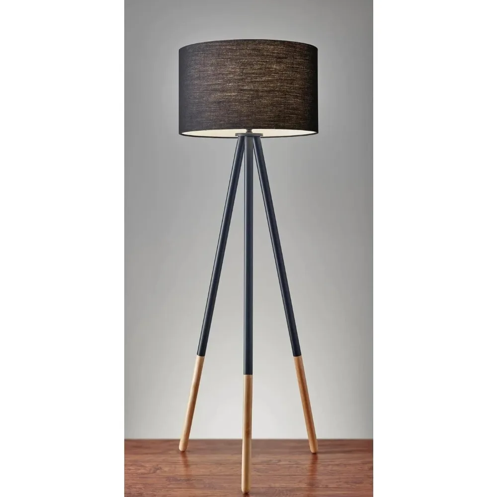 Equiv. CFL Floor Lamp, 60.25 in., 150 W Incandescent, Base Material metal, Black Painted Metal w/ Wood Tips, Floor Lamp
Equiv. CFL Floor Lamp, 60.25 in., 150 W Incandescent, Base Material metal, Black Painted Metal w/ Wood Tips, Floor Lamp