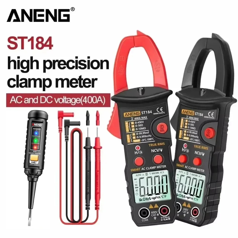 ANENG ST184 Digital Multimeter + B15 Voltage Tester Combo Set |6000 Counts Multimeter NCV Capacitance Resistance Measurement
ANENG ST184 Digital Multimeter + B15 Voltage Tester Combo Set |6000 Counts Multimeter NCV Capacitance Resistance Measurement 