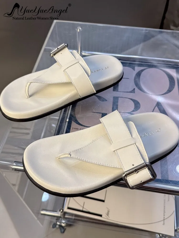 Leisure Clip Toe Genuine Leather Slip On Slippers Versatile Solid Color Cowhide Buckle Strap Female Hard Wearing Footwear
Leisure Clip Toe Genuine Leather Slip On Slippers Versatile Solid Color Cowhide Buckle Strap Female Hard Wearing Footwear