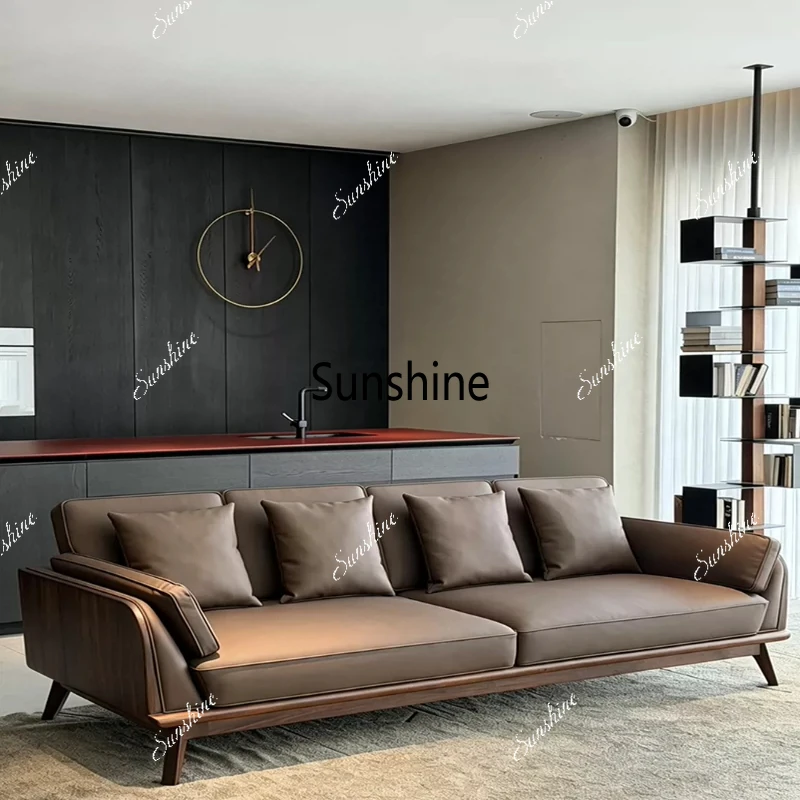New Chinese-style simple solid wood sofa high-end simple villa club custom straight row
New Chinese-style simple solid wood sofa high-end simple villa club custom straight row