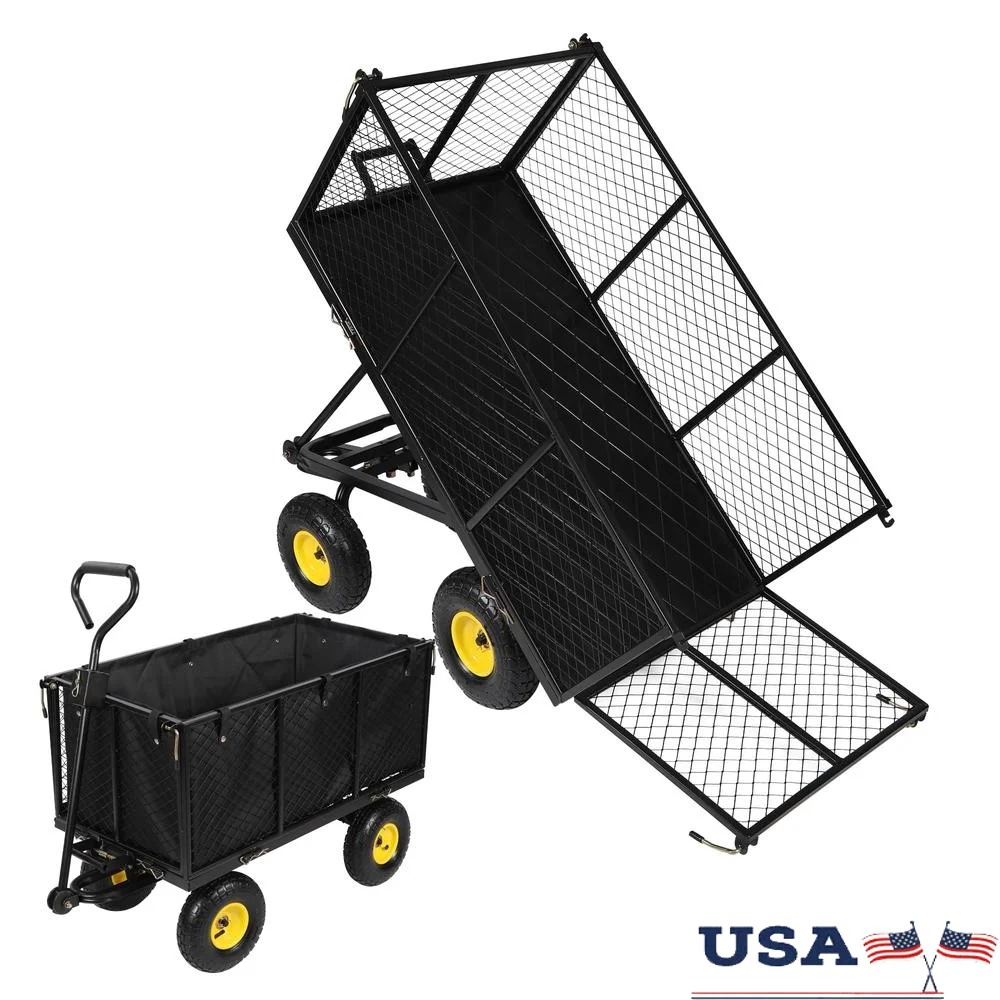 Heavy Duty Oversized Steel Dump Garden Cart with Removable Sides 800lbs Capacity 10" Rubber Wheels Heightened Fence Easy Operate
Heavy Duty Oversized Steel Dump Garden Cart with Removable Sides 800lbs Capacity 10" Rubber Wheels Heightened Fence Easy Operate