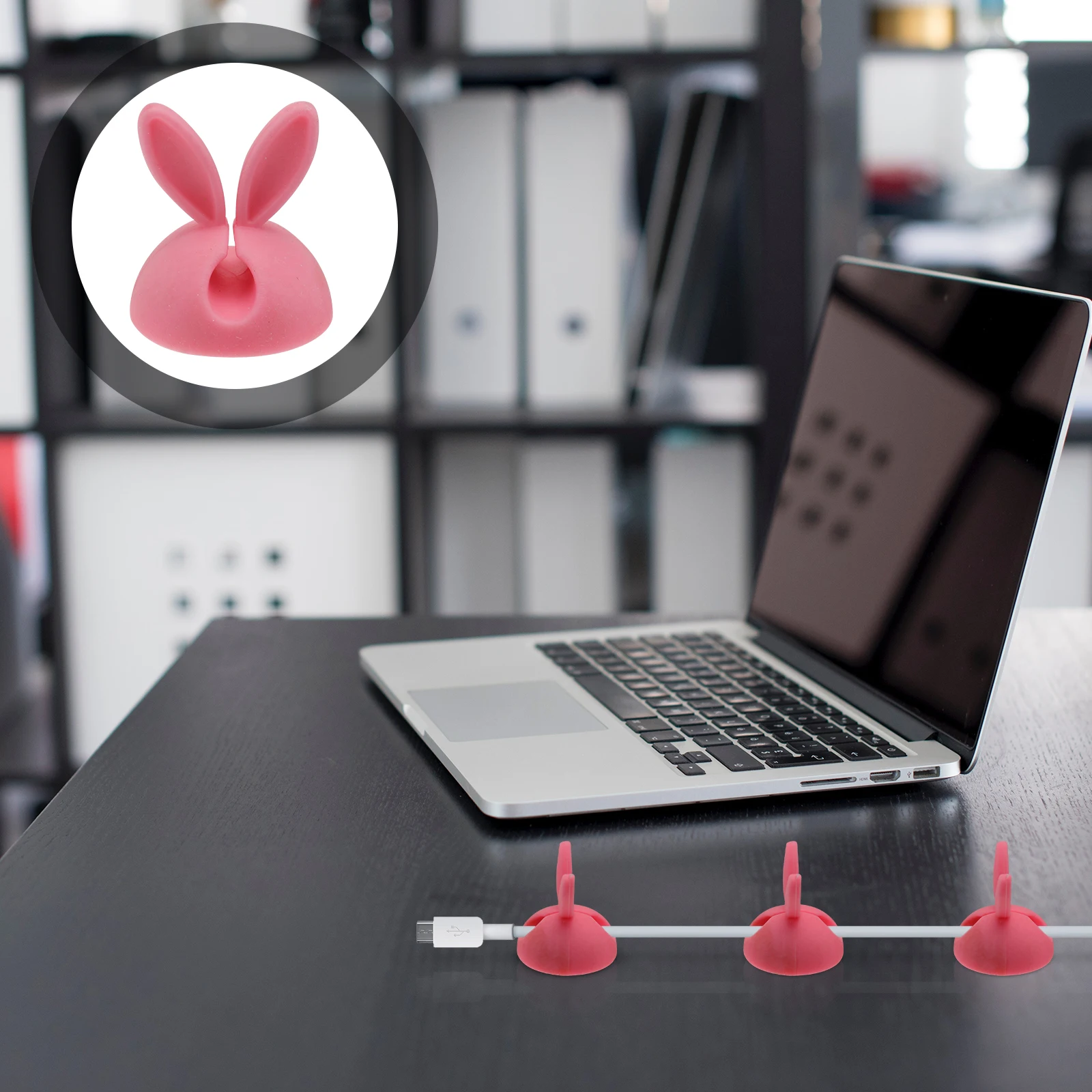 4Pcs Cable Clip Organizer Silicone Rabbit Ear Desk Cord Holder Adhesive Back for Organizing Wires in Office Home
4Pcs Cable Clip Organizer Silicone Rabbit Ear Desk Cord Holder Adhesive Back for Organizing Wires in Office Home