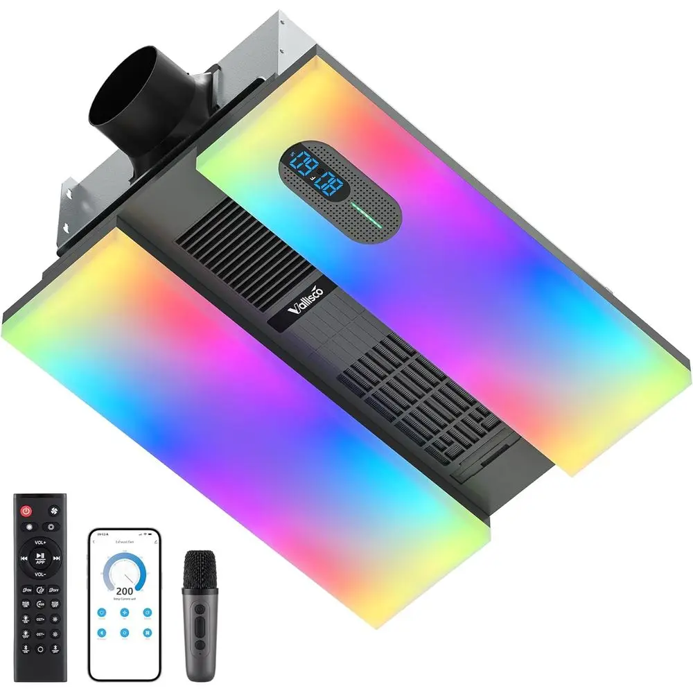 Вытяжной вентилятор с обогревателем, подсветкой, динамиком Bluetooth, датчиками запаха и влажности, тихий потолочный вентилятор емкостью 230 куб. футов в минуту с 3 динамическими RGB-подсветками
Вытяжной вентилятор с обогревателем, подсветкой, динамиком Bluetooth, датчиками запаха и влажности, тихий потолочный вентилятор емкостью 230 куб. футов в минуту с 3 динамическими RGB-подсветками