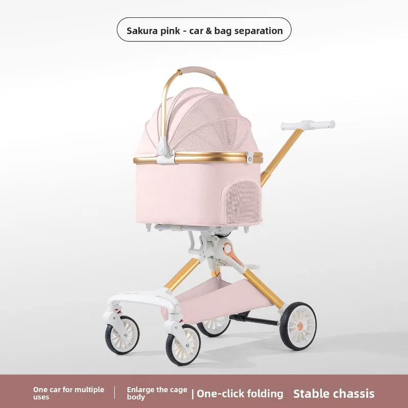Pink Cat Dog Strollers Lightweight Foldable Pet Stroller, Detachable Carriage for Puppies and Cats, Pet Carrier for Outdoor Use
Pink Cat Dog Strollers Lightweight Foldable Pet Stroller, Detachable Carriage for Puppies and Cats, Pet Carrier for Outdoor Use