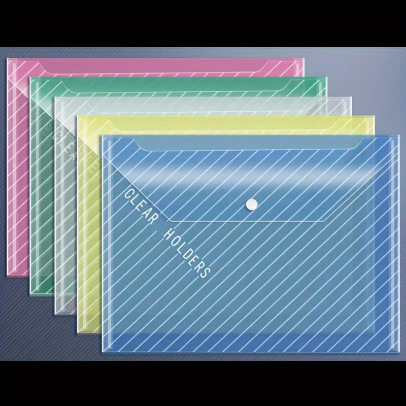 10 прозрачных папок для документов, разные цвета - прочный полипропиленовый материал, классический стиль, с надписью "Прозрачный держатель" - идеально подходят для организации документов и файлов.
10 прозрачных папок для документов, разные цвета - прочный полипропиленовый материал, классический стиль, с надписью "Прозрачный держатель" - идеально подходят для организации документов и файлов.