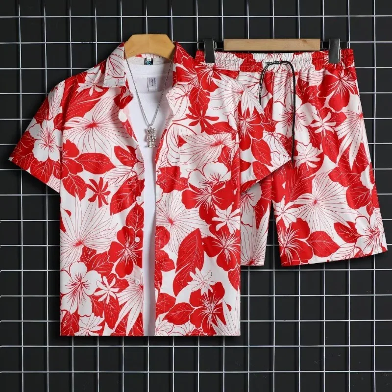 Retro Boho Red Flower Printed Shirts and Short 2 Piece Sets for Men Summer Beach Hawaiian Casual Loose Outfits Male Quick Drying
Retro Boho Red Flower Printed Shirts and Short 2 Piece Sets for Men Summer Beach Hawaiian Casual Loose Outfits Male Quick Drying