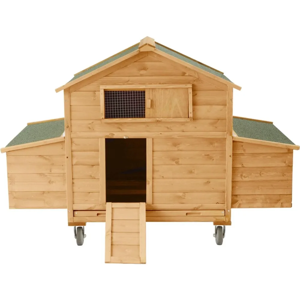 Large Chicken Coop with Wheels,Mobile Hen House for 4-6 Chicken,Portable Chicken House with Nesting Box,Wooden Poultry Cage,Wate
Large Chicken Coop with Wheels,Mobile Hen House for 4-6 Chicken,Portable Chicken House with Nesting Box,Wooden Poultry Cage,Wate