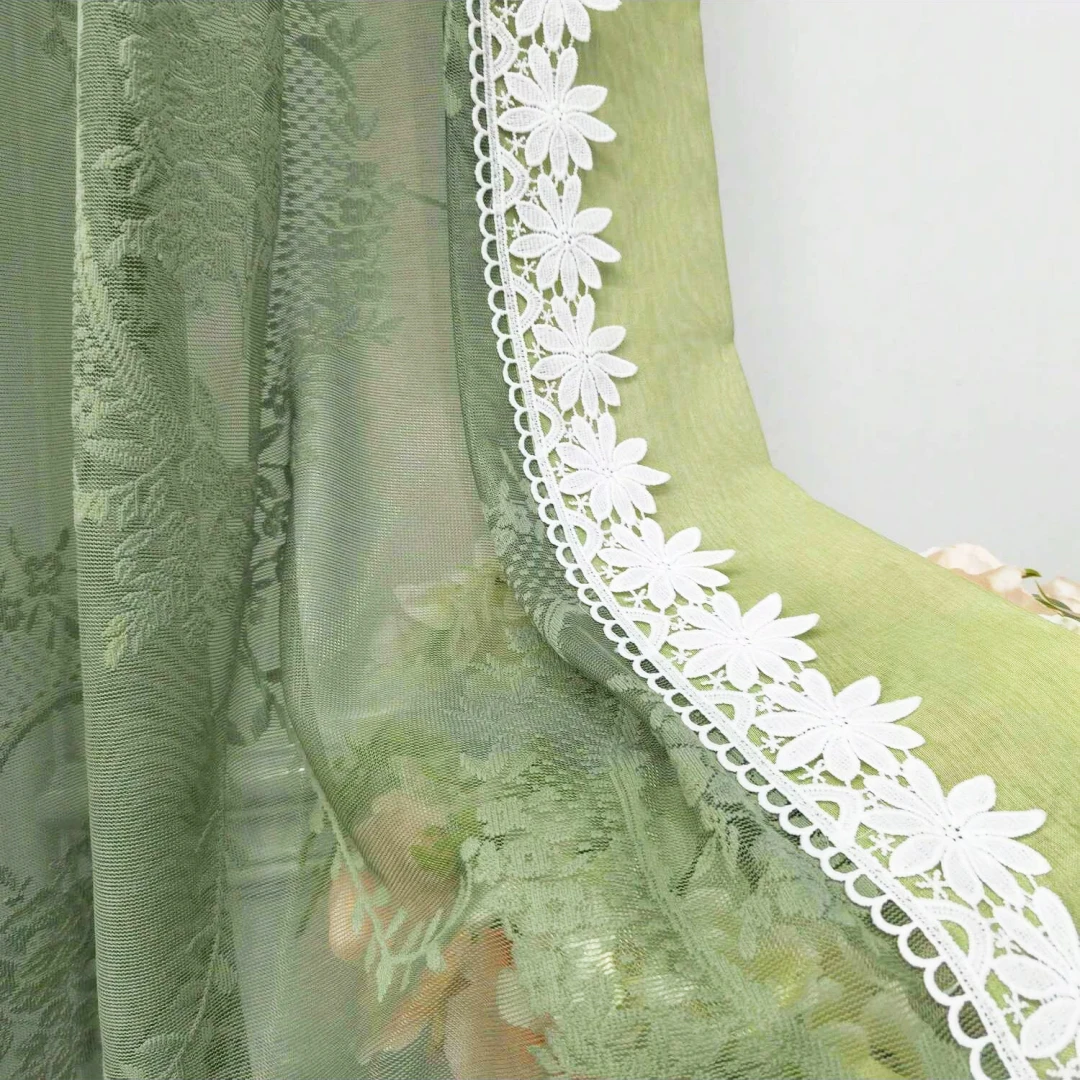 Rural Daisy Lace Green Sheer Curtain,Specially Designed Sheer Voile For Decorating Living Room,Bedroom Windows,Home Curtains
Rural Daisy Lace Green Sheer Curtain,Specially Designed Sheer Voile For Decorating Living Room,Bedroom Windows,Home Curtains