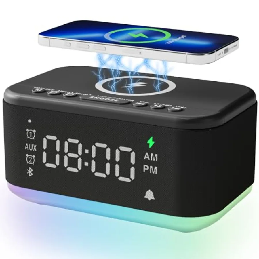 Alarm Clock Speaker Wireless Charger, Digital Alarm Clocks Bedrooms Bluetooth, Alarm Clock Dimmable Light Bedrooms Dual Alarm S
Alarm Clock Speaker Wireless Charger, Digital Alarm Clocks Bedrooms Bluetooth, Alarm Clock Dimmable Light Bedrooms Dual Alarm S