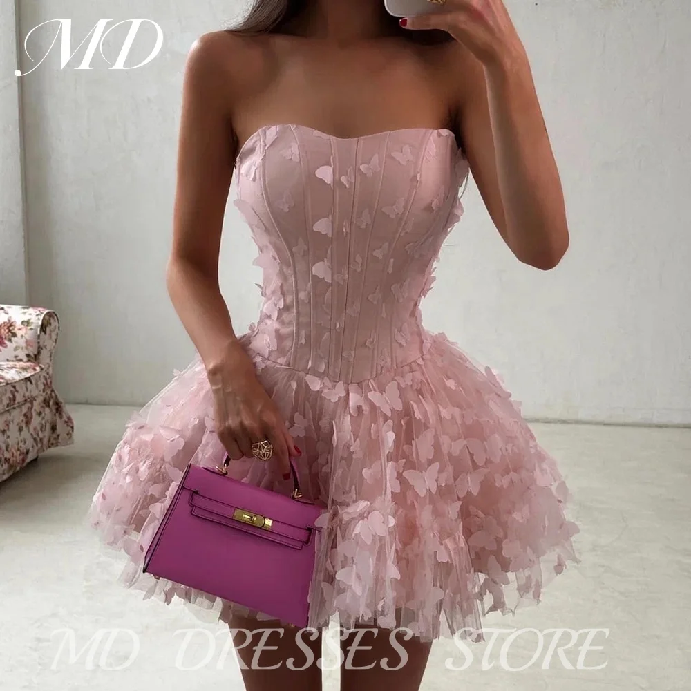 MD Baby Pink A-line Prom Gowns Sexy Short Party Dresses Sleeveless Birthday Butterfly Decal Lace Cocktail Dress Customsied 2025
MD Baby Pink A-line Prom Gowns Sexy Short Party Dresses Sleeveless Birthday Butterfly Decal Lace Cocktail Dress Customsied 2025