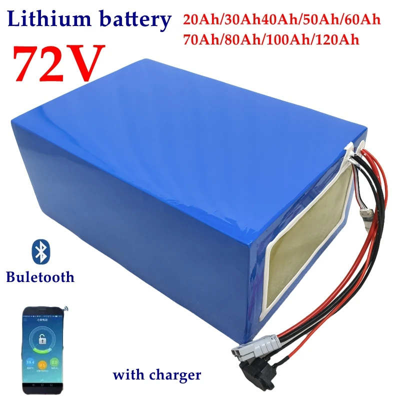 72v 40Ah 50Ah 60Ah 70Ah 80Ah 100Ah lithium ion battery with bluetooth BMS for 5000W scooter Motorcycle Forklift Crane truck
72v 40Ah 50Ah 60Ah 70Ah 80Ah 100Ah lithium ion battery with bluetooth BMS for 5000W scooter Motorcycle Forklift Crane truck