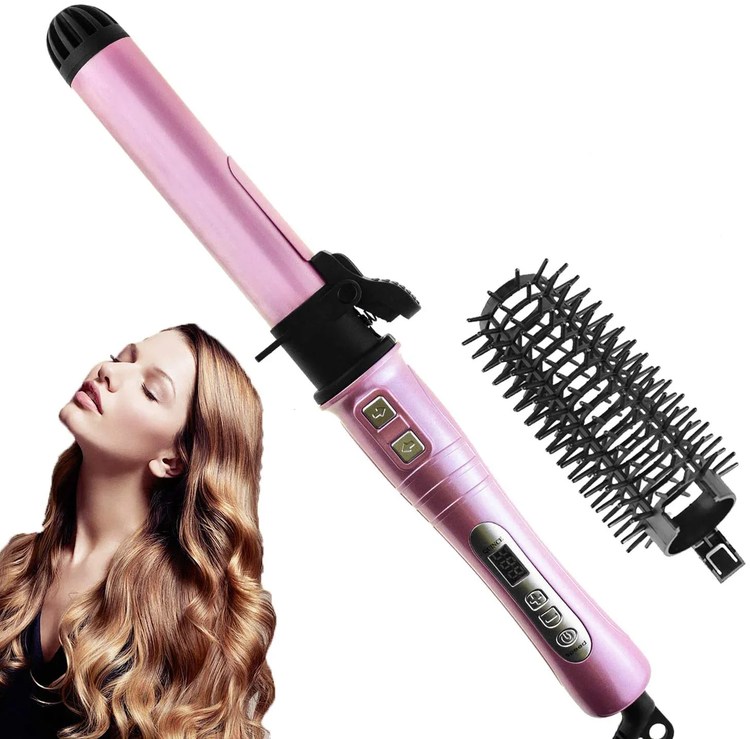 Automatic Hair Curling Iron with Anti-Scald Hot Brush LCD Display 1.25 Inch Ceramic Tourmaline Hair Curler 360 Crimp Hair Iron
Automatic Hair Curling Iron with Anti-Scald Hot Brush LCD Display 1.25 Inch Ceramic Tourmaline Hair Curler 360 Crimp Hair Iron
