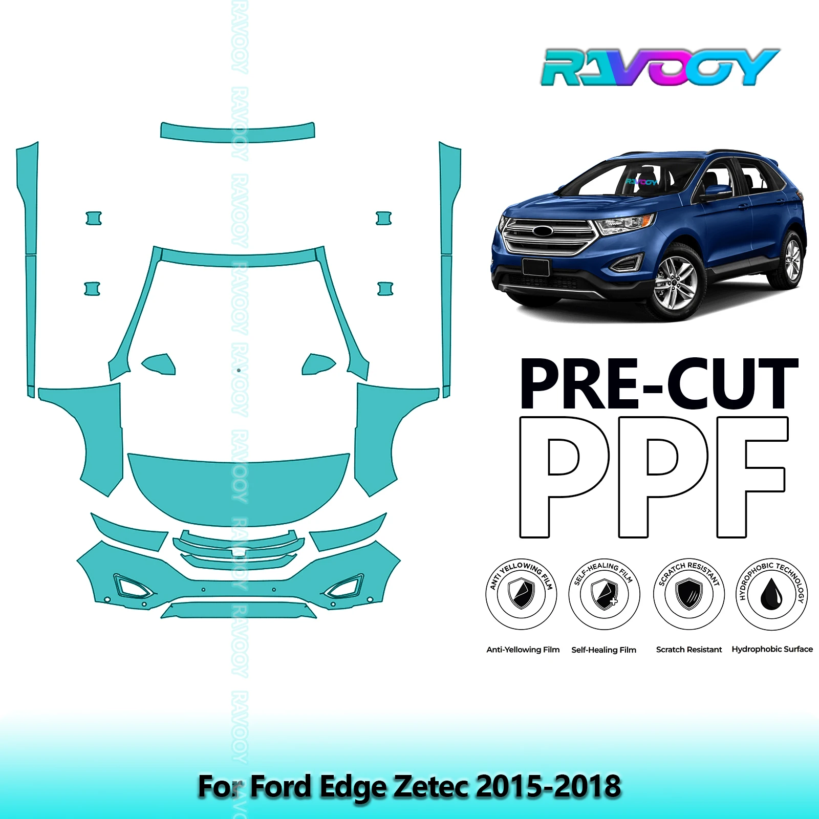 8.5Mil Precut Paint Protection Film PPF Clear Bra Front Kit+Rockers For Ford Edge Zetec 2015-2018
8.5Mil Precut Paint Protection Film PPF Clear Bra Front Kit+Rockers For Ford Edge Zetec 2015-2018