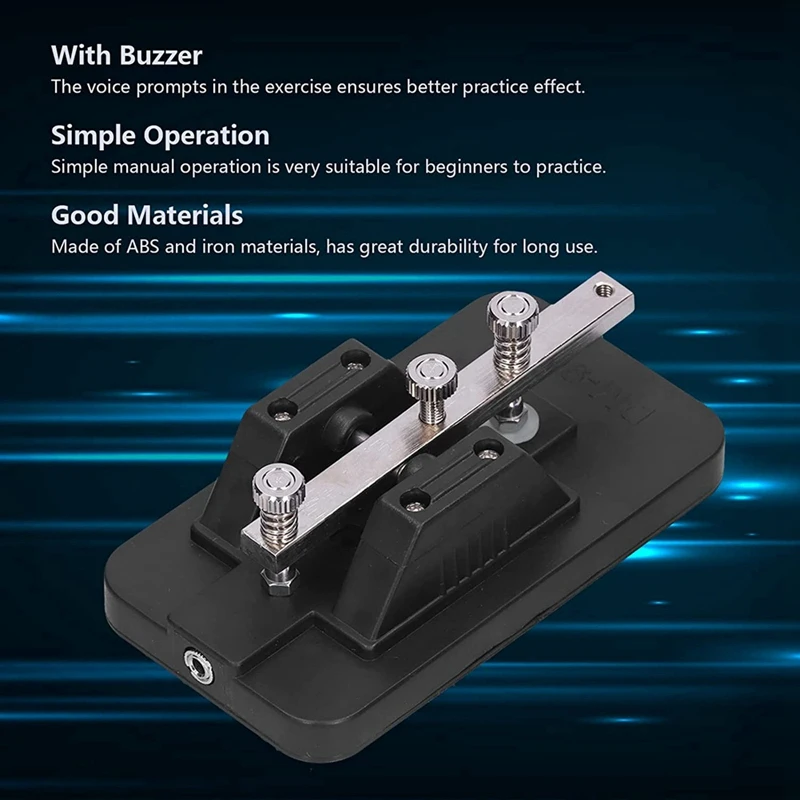 Manual CW Key Teaching Telegraph Exerciser With Buzzer Short Wave Radio Morse Code Key Black
Manual CW Key Teaching Telegraph Exerciser With Buzzer Short Wave Radio Morse Code Key Black