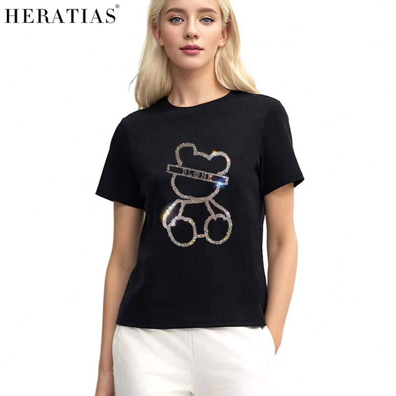 Women's Ice Silk Cotton T-Shirt with Trendy Rhinestone Decoration for Summer
Women's Ice Silk Cotton T-Shirt with Trendy Rhinestone Decoration for Summer