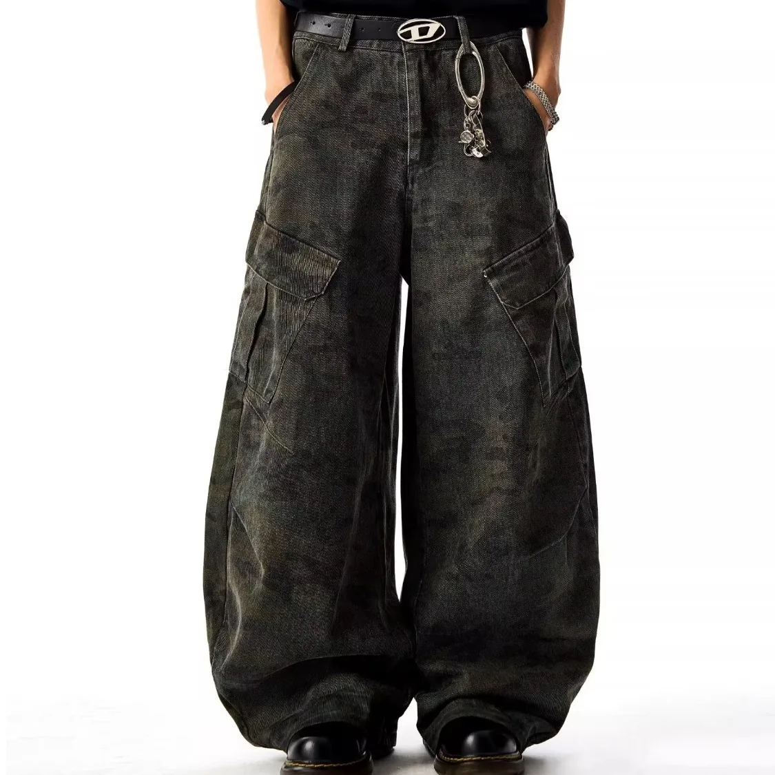 Retro Loose Straight Camouflage Tooling Jeans Men's and Women's Street Casual Wide-leg Drape Trousers Tide Baggy Jeans
Retro Loose Straight Camouflage Tooling Jeans Men's and Women's Street Casual Wide-leg Drape Trousers Tide Baggy Jeans
