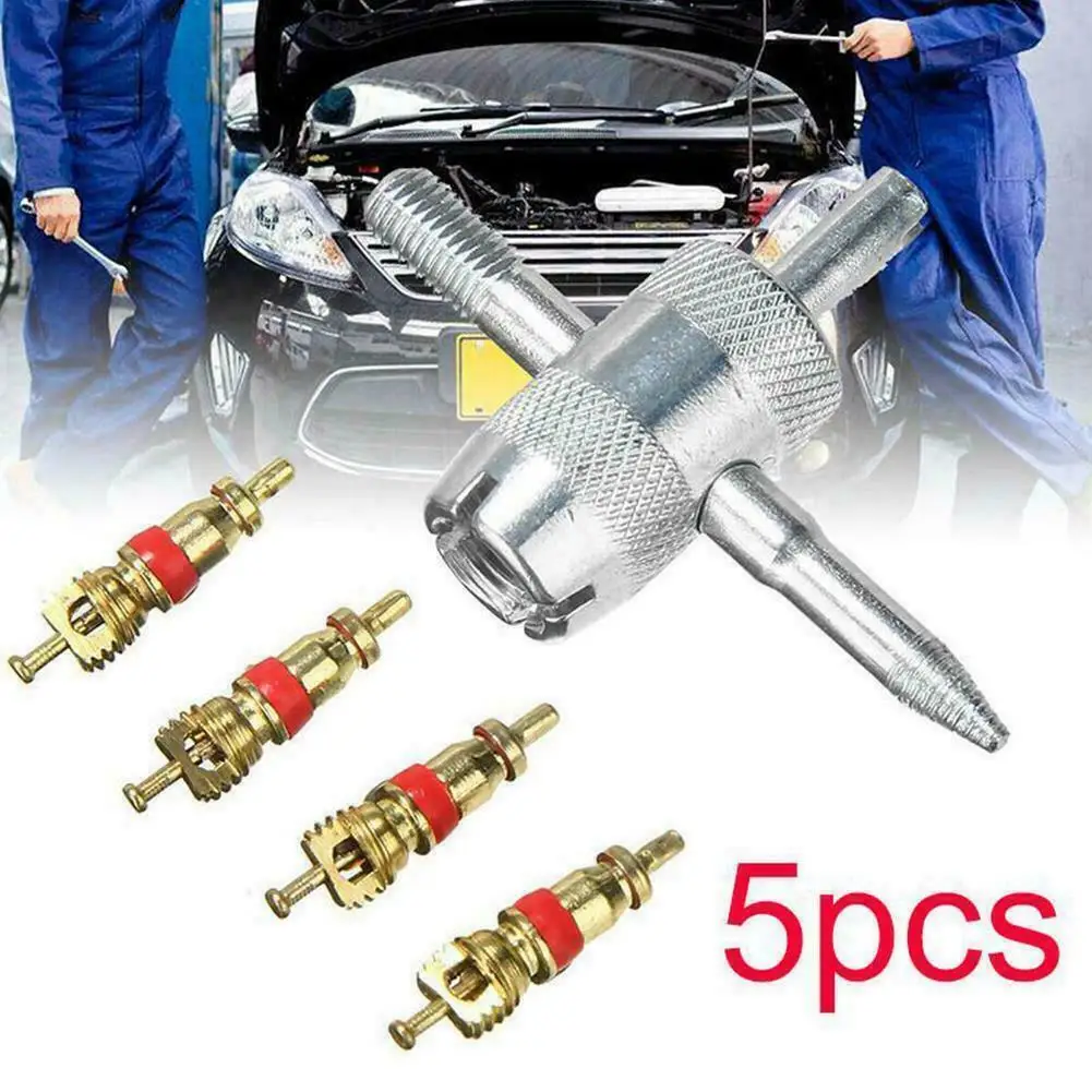 5pcs Car Tire Repair Tool Automobile Valve Cores Air ConditioningWith 4-in-1 Tyre Tire Valve Stem Remover Repair Tool
5pcs Car Tire Repair Tool Automobile Valve Cores Air ConditioningWith 4-in-1 Tyre Tire Valve Stem Remover Repair Tool