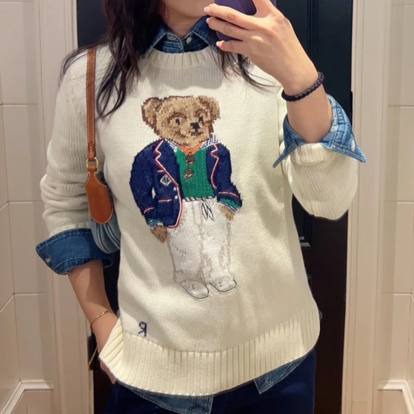 Pure Cotton Knitted Long Sve Sweater Cartoon Embroidery Loose Fit Briti Sle Anti-Aging Autumn Winter Top
Pure Cotton Knitted Long Sve Sweater Cartoon Embroidery Loose Fit Briti Sle Anti-Aging Autumn Winter Top