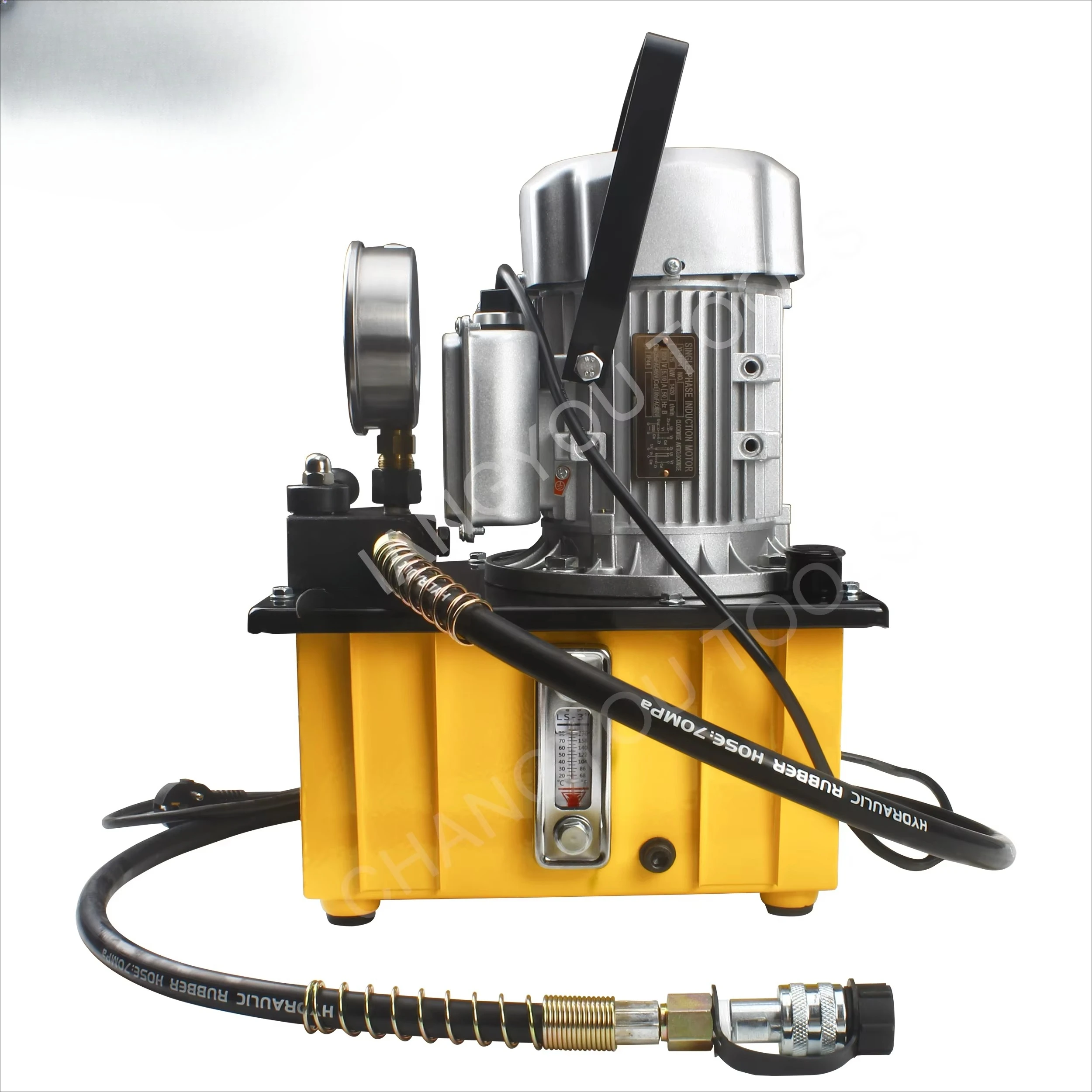 DYB-63H Hydraulic Electric Pump 10000 PSI Driven Hydraulic Piston Pump Single Acting Manual Valve Electric Driven 
DYB-63H Hydraulic Electric Pump 10000 PSI Driven Hydraulic Piston Pump Single Acting Manual Valve Electric Driven