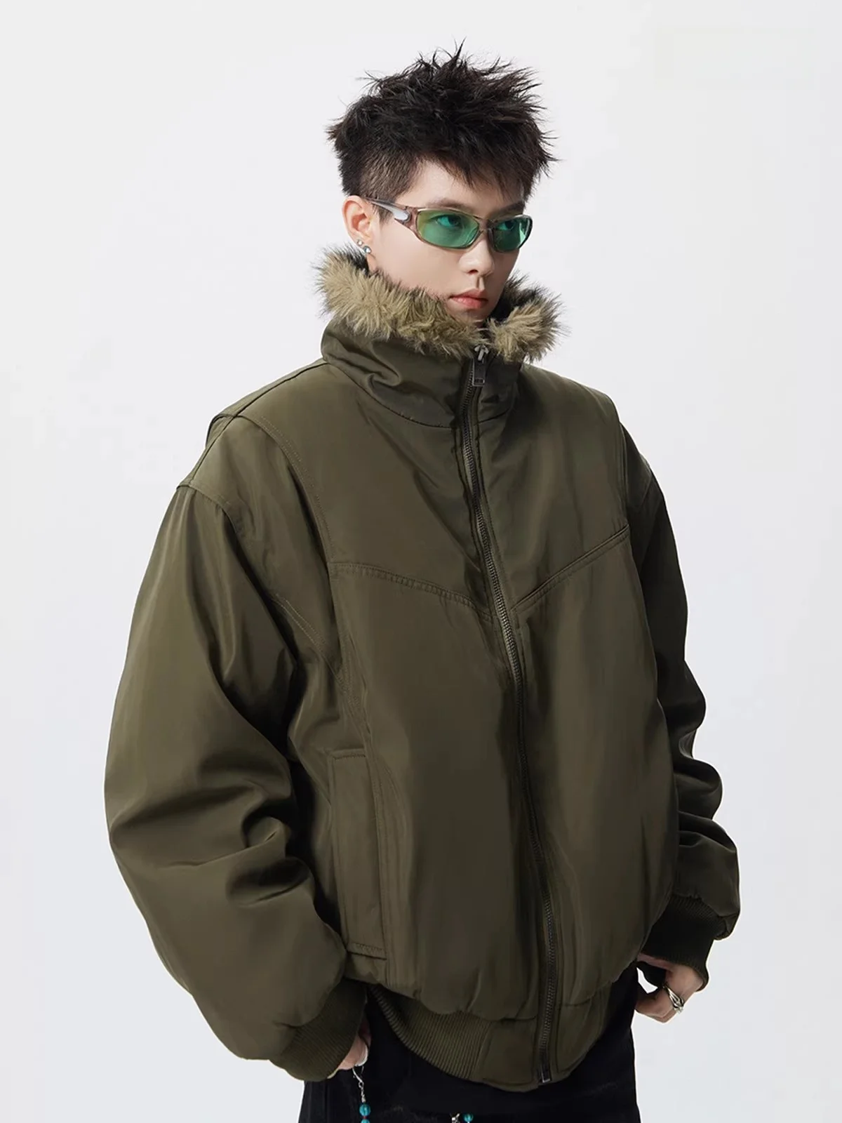 American Retro Thiened Cotton Jaet Men's Winter ort Loose Casual Workwear with Fur Collar Warm Youth Sle Zipper Closure
American Retro Thiened Cotton Jaet Men's Winter ort Loose Casual Workwear with Fur Collar Warm Youth Sle Zipper Closure