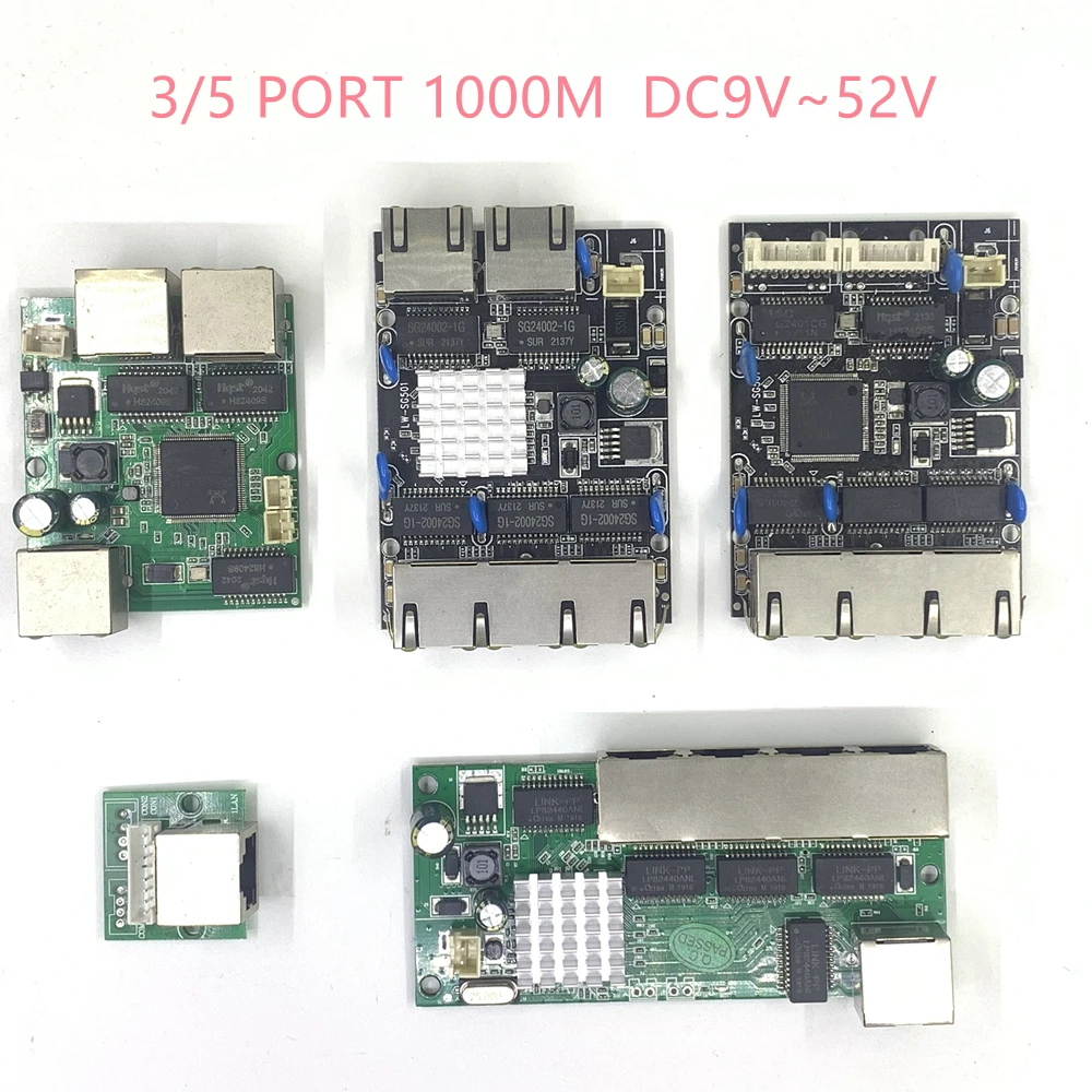 

10/100/1000M 5 port gigabit Ethernet switch integrated module DC 5V 12V16V 18V 24V36V48V 1A-3A IN Industrial Ethernet switch