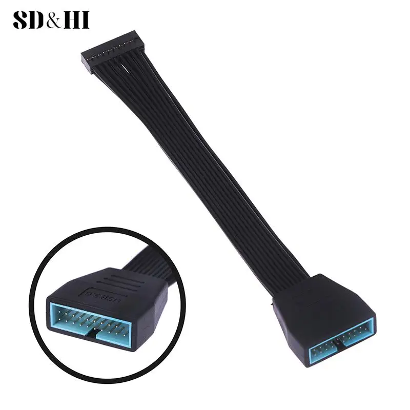 Small Mini USB 3.0 19/20 Pin Internal Extension Header Adapter Cable Black Flat Wire Cable for Motherboard 5.9inch/15cm
Small Mini USB 3.0 19/20 Pin Internal Extension Header Adapter Cable Black Flat Wire Cable for Motherboard 5.9inch/15cm