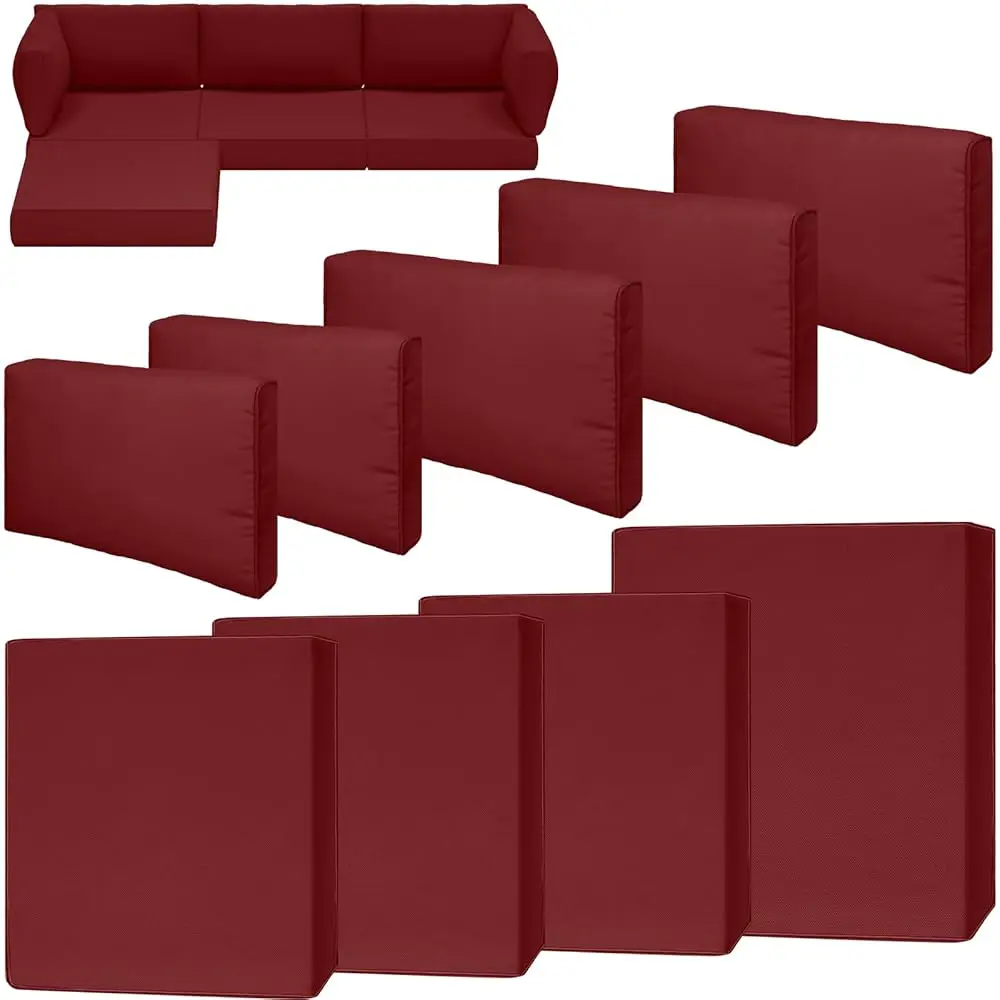 9 Piece Outdoor Patio Waterproof Cushion Covers, Fits 4-Seat Wicker Rattan Sectional Couch Chair Furniture Cover Replacement
9 Piece Outdoor Patio Waterproof Cushion Covers, Fits 4-Seat Wicker Rattan Sectional Couch Chair Furniture Cover Replacement