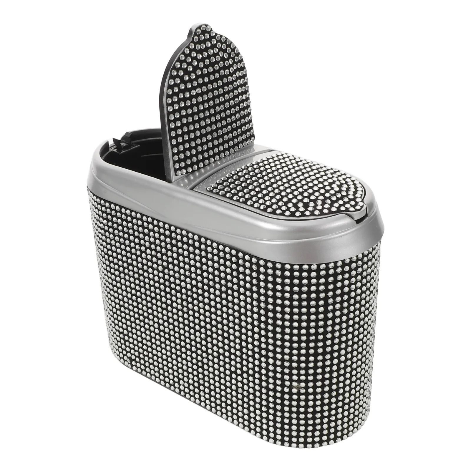 Sparkly Rhinestone Car Trash Can Double Open Lid Auto Hanging Dustbin Vehicle Garbage Container Bin Car Interior Organizer
Sparkly Rhinestone Car Trash Can Double Open Lid Auto Hanging Dustbin Vehicle Garbage Container Bin Car Interior Organizer