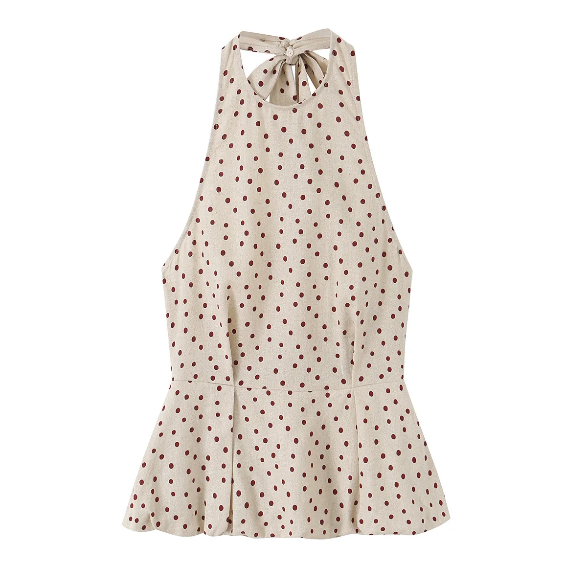 Withered Summer New Product Women's Open Back Wave Point Linen Blended Hanging Neck Collar Top Blouses Women's Clothes Shirts
Withered Summer New Product Women's Open Back Wave Point Linen Blended Hanging Neck Collar Top Blouses Women's Clothes Shirts