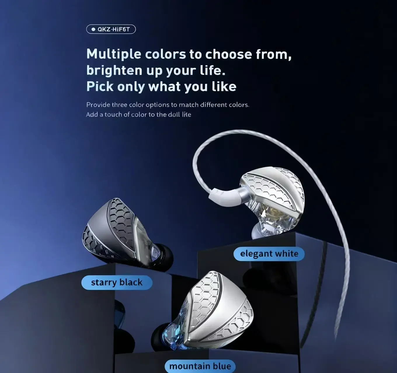 QKZ Hi6T In-Ear Headphones Wired Bass Control Studio Monitors for Mobile Running Live Streaming
QKZ Hi6T In-Ear Headphones Wired Bass Control Studio Monitors for Mobile Running Live Streaming