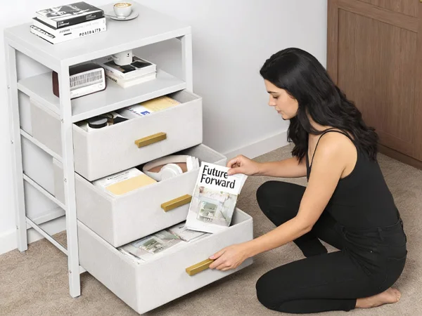 3 Drawers Nightstand Night Stand End Table 3 Fabric Drawers Modern Double Layer Display Rack Bedside End Table for Bedroom
3 Drawers Nightstand Night Stand End Table 3 Fabric Drawers Modern Double Layer Display Rack Bedside End Table for Bedroom